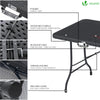Ensemble de Table et bancs camping pliables 180cm HDPE Style Polyrotin noir - vuunut.com