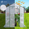 Serre de jardin avec etageres et bache PE renforcee 135g/m2 143x215x195cm - vuunut.com