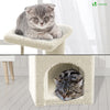 Arbre à Chat 88cm avec Corde Griffoir Plateforme Niche Beige - vuunut.com
