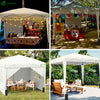 Tonnelle de Jardin 3x3m Pliable avec portes et fenêtres Blanc - vuunut.com