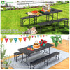 Table de camping pique nique pliable 180cm HDPE polyrotin noire - vuunut.com