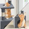 Arbre à Chat 88cm avec Corde Griffoir Plateforme Niche Gris - vuunut.com