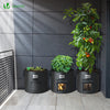 Lot 3 sacs de plantation non tisse avec fenetre velcro et poignee 43L Noir - vuunut.com