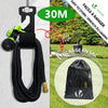 Tuyau d’Arrosage Extensible 30m avec Récipient Savon et accessoires noir - vuunut.com