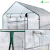 Serre de jardin avec etageres et bache PE renforcee 135g/m2 143x215x195cm - vuunut.com