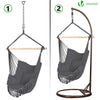 Chaise suspendue hamac avec 2 oreillers Gris - vuunut.com