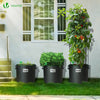 Lot de 5 sacs de plantation non tisse 20L avec poignee Noir - vuunut.com