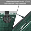 Brise vue occultant en HDPE 150g/m² 1x10m avec attaches de fixation vert - vuunut.com