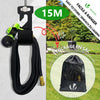 Tuyau d’Arrosage Extensible 15m avec Récipient Savon et accessoires noir - vuunut.com