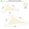 Voile d’ombrage Triangle Imperméable Polyester avec Corde 3x3x3m Beige - vuunut.com
