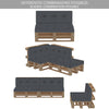 Lot de 2 Coussins pour palettes en bois gris - vuunut.com