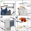 Sechoir a linge inox etendoir robuste ailes pliables 4 niveaux - vuunut.com