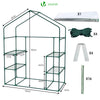 Serre de jardin avec etageres et bache PE renforcee 135g/m2 143x73x195cm - vuunut.com