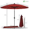 Parasol inclinable 270cm Shanghai avec housse de protection rouge - vuunut.com
