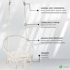 Fauteuil suspendu avec coussin rond beige - vuunut.com