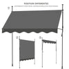 Auvent retractable manuel sans percage 200cm Gris - vuunut.com