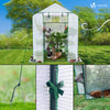 Serre de jardin avec etageres et bache PE renforcee 135g/m2 143x215x195cm - vuunut.com