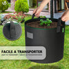 Lot 5 sacs de plantation non tisse 65L avec poignee Noir - vuunut.com