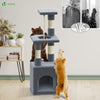 Arbre à Chat 88cm avec Corde Griffoir Plateforme Niche Gris - vuunut.com