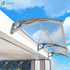 Auvent de porte marquise 200x80 cm transparent en Polycarbonate anti UV - vuunut.com
