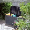Coffre de Rangement Exterieur 310L  en PP 119x48x60CM Style Polyrotin Anthracite - VOUNOT