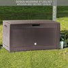 Coffre de Rangement Exterieur 310L  en PP 119x48x60CM Style Polyrotin Marron - VOUNOT