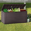 Coffre de Rangement Exterieur 280L  en PP 116x44x55CM Style Bois Marron - VOUNOT