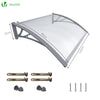 Auvent de porte marquise 120x80 cm transparent en Polycarbonate anti UV - vuunut.com