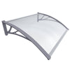 Auvent de porte marquise 100x80 cm transparent en Polycarbonate anti UV - VOUNOT