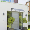 Auvent de porte marquise 100x80 cm transparent en Polycarbonate anti UV - VOUNOT
