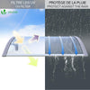 Auvent de porte marquise 120x80 cm transparent en Polycarbonate anti UV - VOUNOT