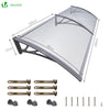 Auvent de porte marquise 200x80 cm transparent en Polycarbonate anti UV - vuunut.com