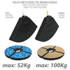 Dalle de lestage pour parasol remplissage 52L 4 pcs Noires - VOUNOT